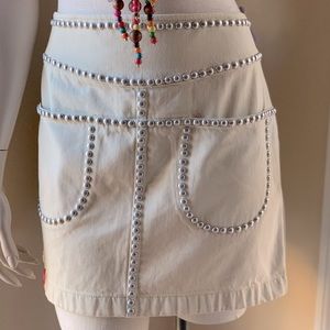 COACH STUDDED DENIM MINI